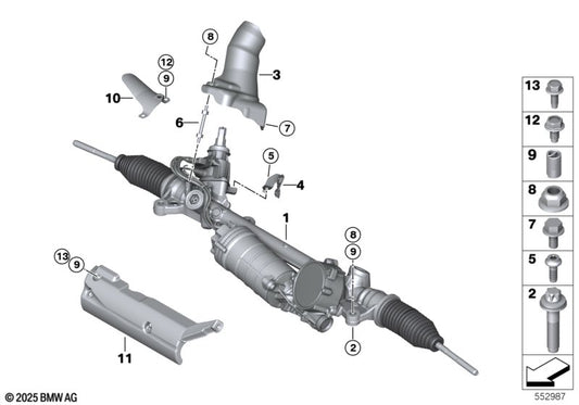 Casetă de direcție electrică asistată S2VLA nouă LHD pentru BMW Seria 2 3 4 G20 G21 G22 G23 G26 G42 xDrive TT OE 32105A58433 32105B72AB0